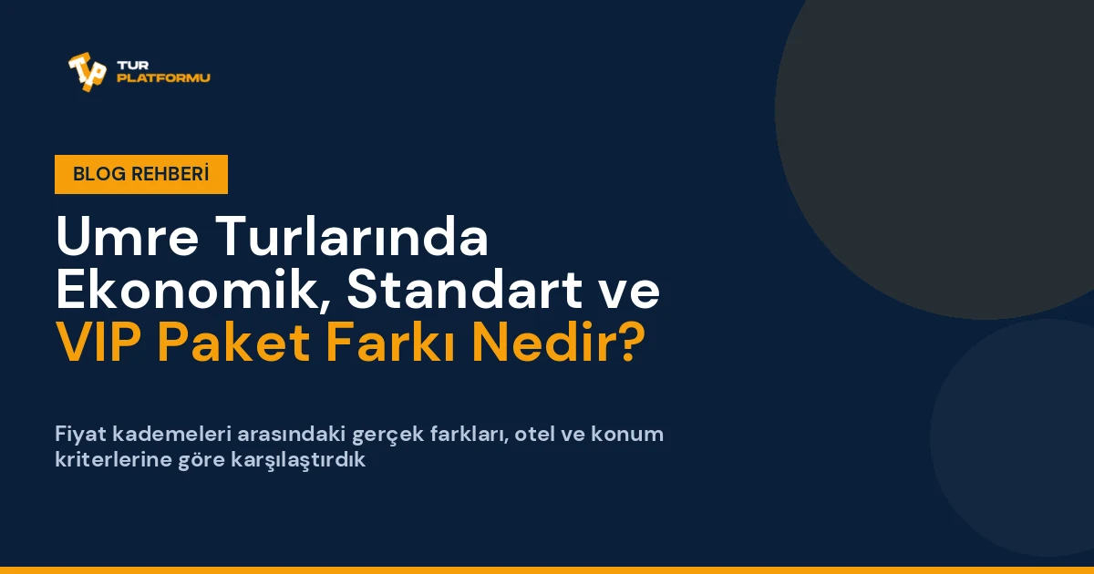 Umre Turlarında Ekonomik, Standart ve VIP Paket Farkı Nedir?